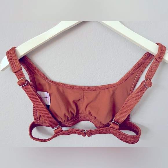 Rust Ribbed Women's bikini  Top - Picture 3 of 6
